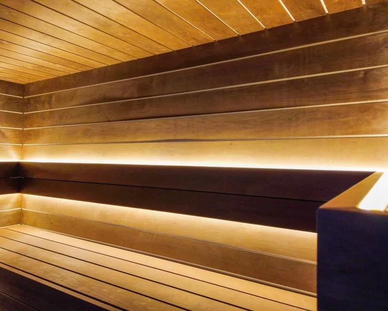 Detail of a bench with indirect lighting