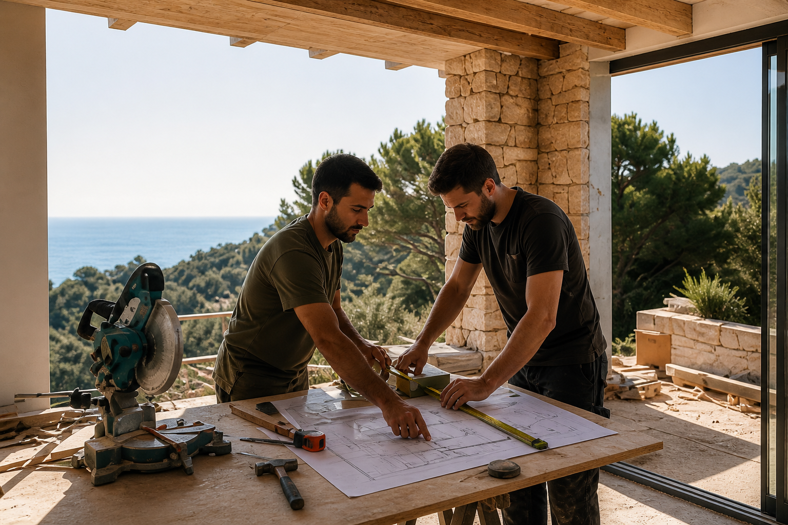 Mallorca construction team on site